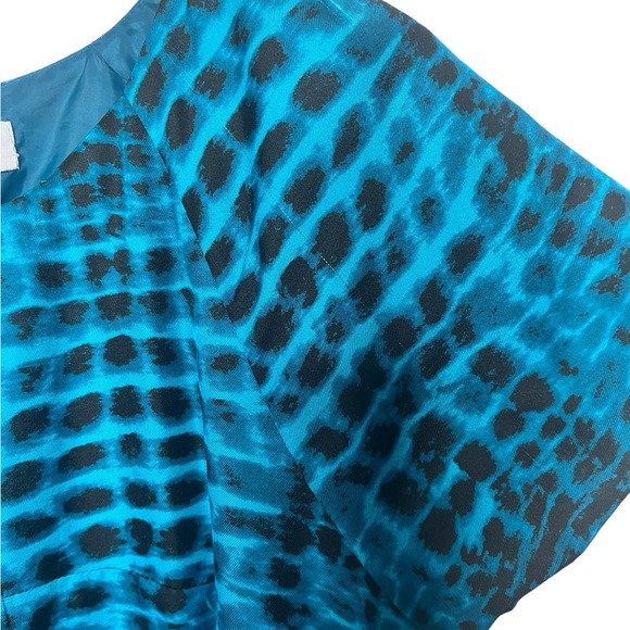 Calvin Klein Blue Snake Print Shift Dress Sz L - Picture 3 of 5